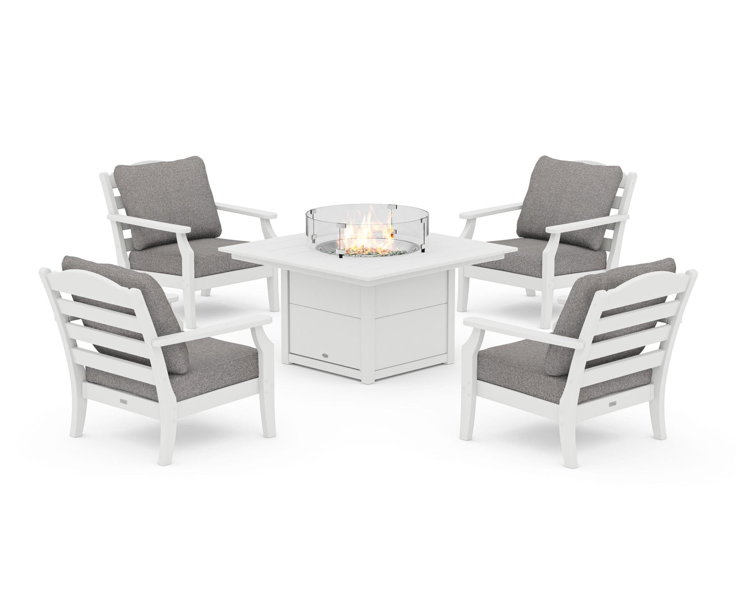 Savannah 5-Piece Deep Seating Set with Fire Pit Table