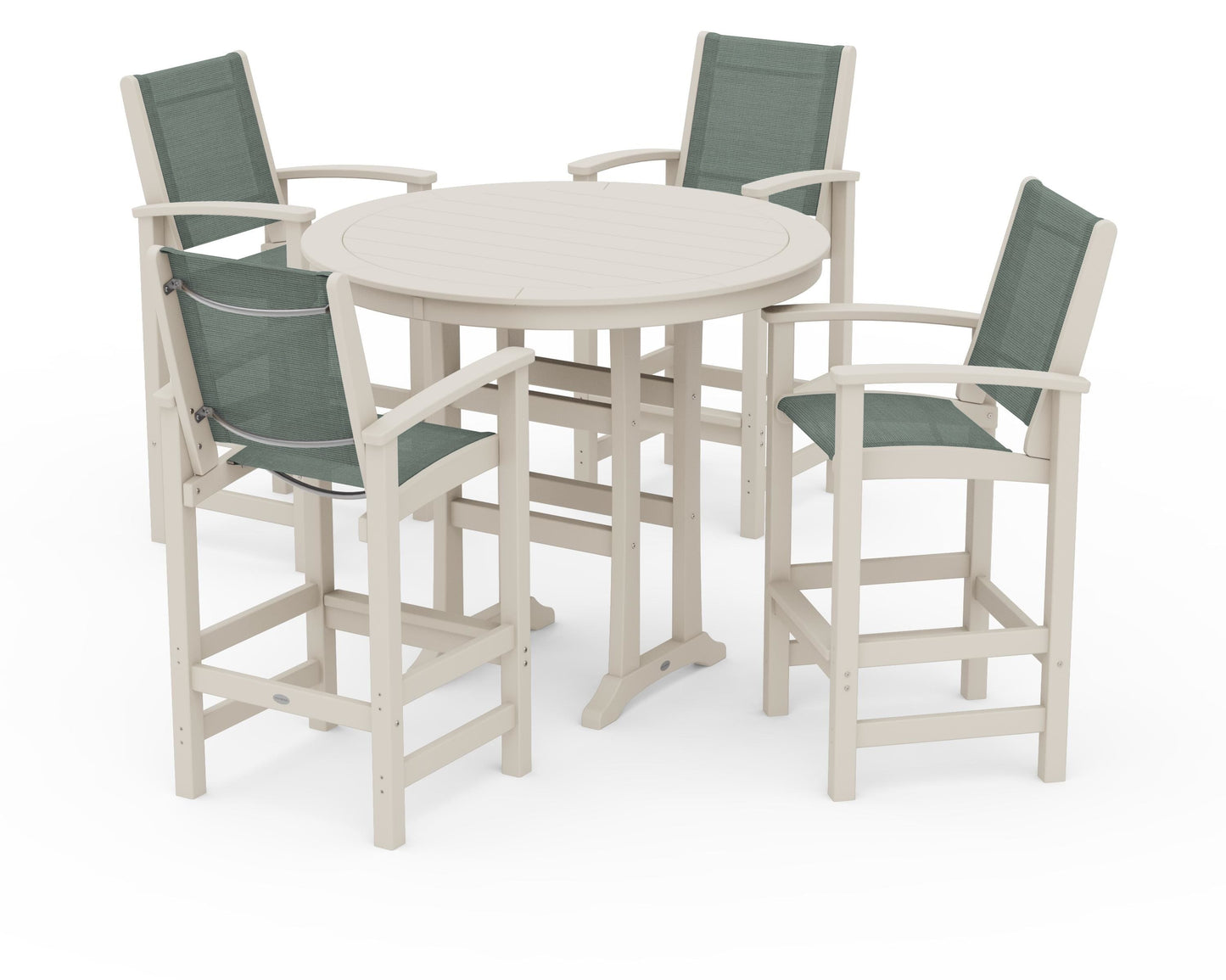 Coastal 5-Piece Nautical Trestle Bar Set