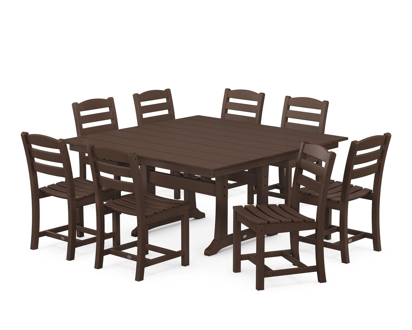 La Casa CafÃ© 9-Piece Farmhouse Trestle Dining Set