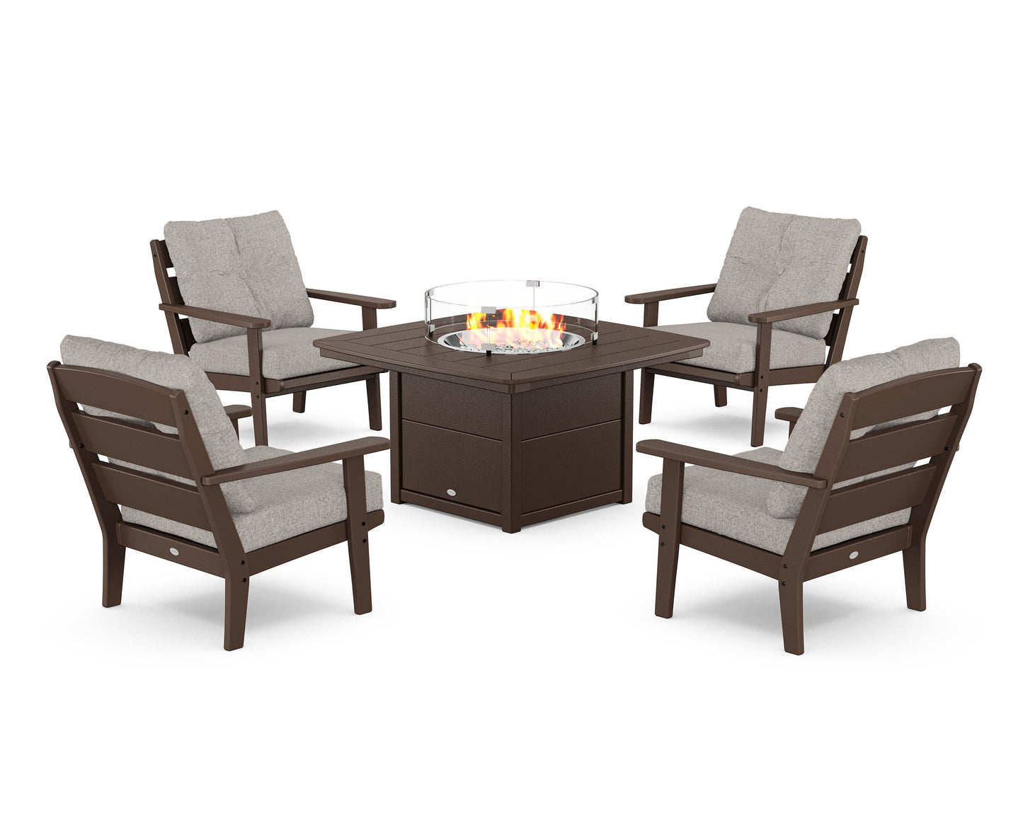 Lakeside 5-Piece Deep Seating Set with Nautical Fire Pit Table