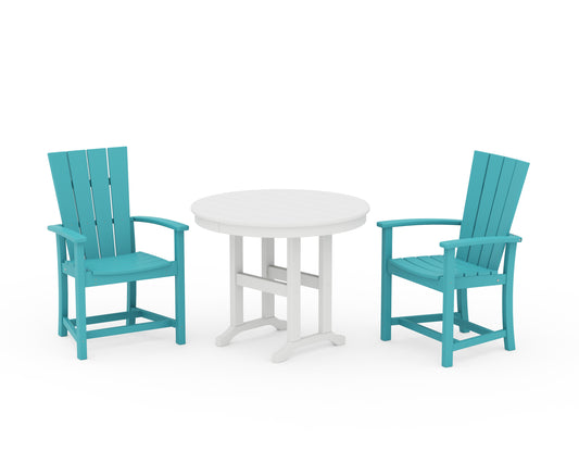 Quattro 3-Piece Round Farmhouse Dining Set
