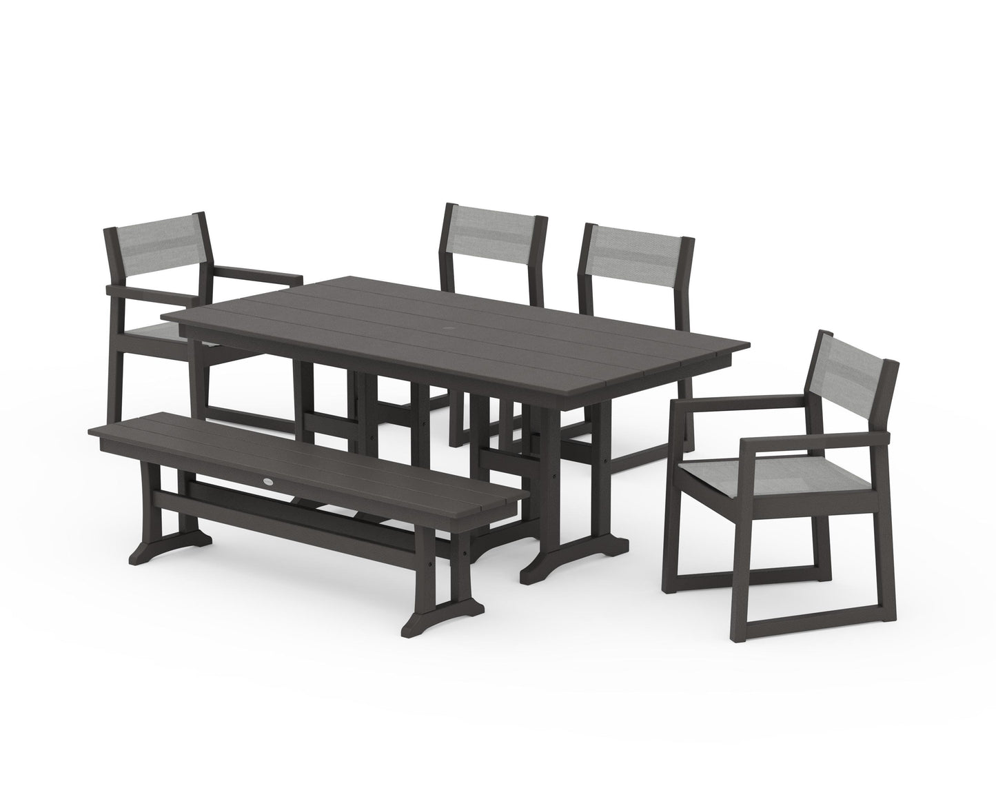 EDGE Sling 6-Piece Farmhouse Dining Set