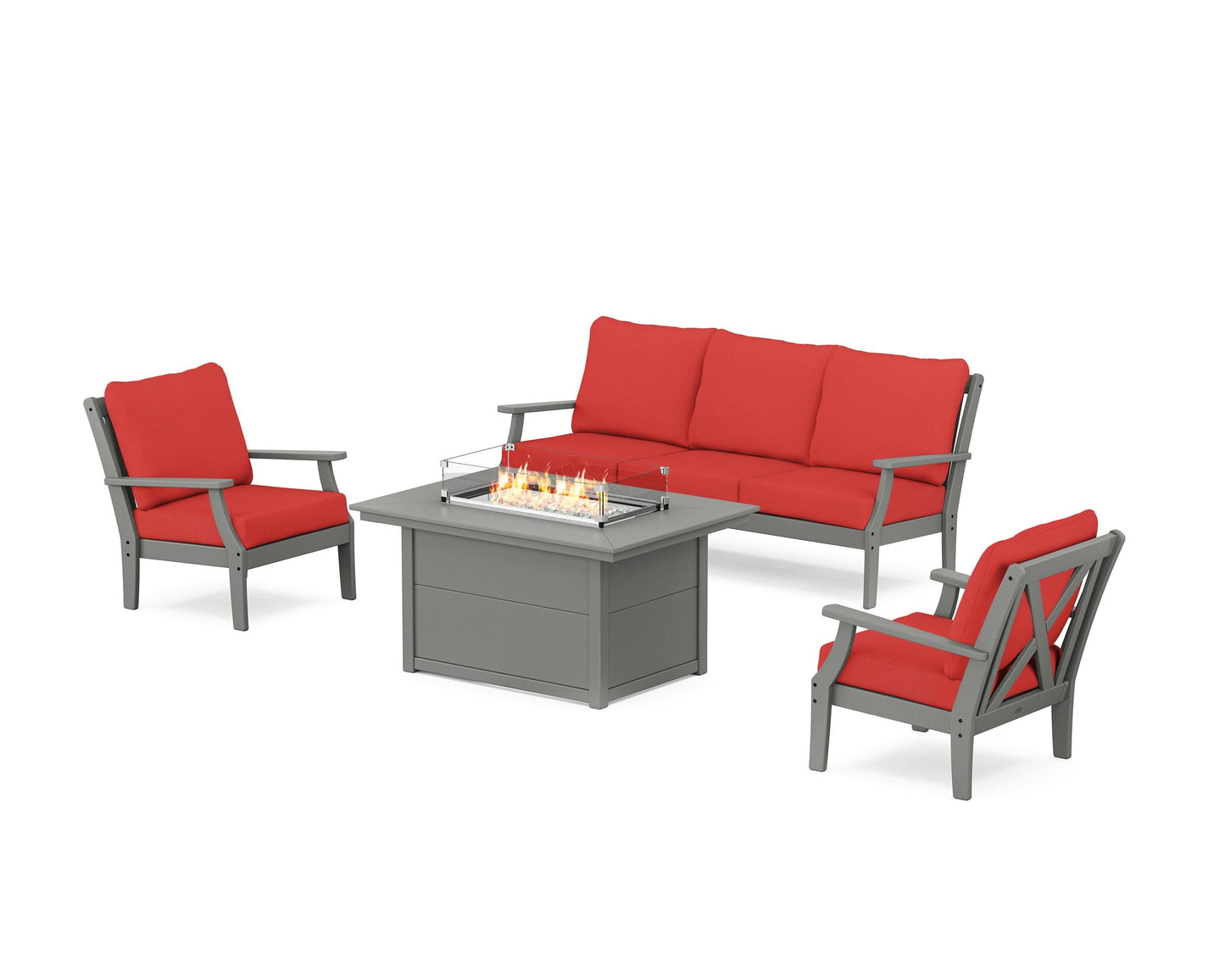 Braxton Deep Seating Fire Pit Table Set