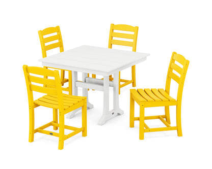 La Casa Cafe 5-Piece Farmhouse Trestle Side Chair Dining Set