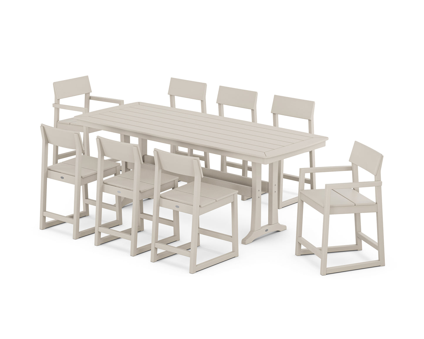 EDGE 9-Piece Counter Set with Trestle Legs