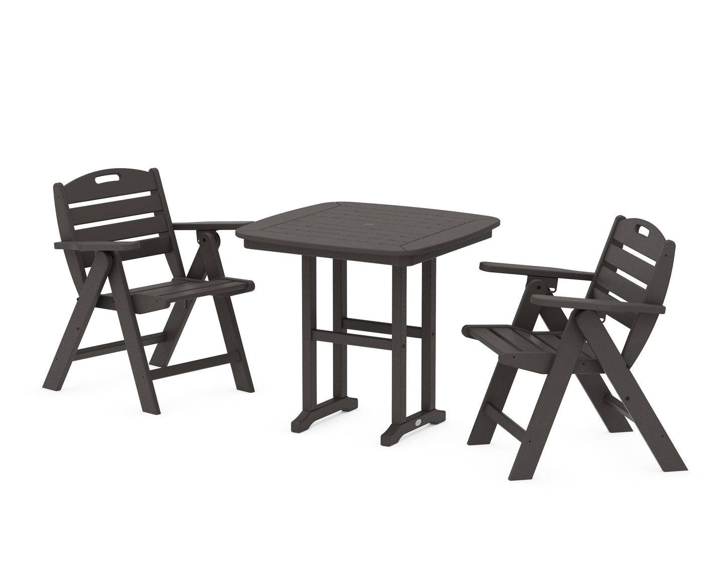 Nautical Folding Lowback Chair 3-Piece Dining Set