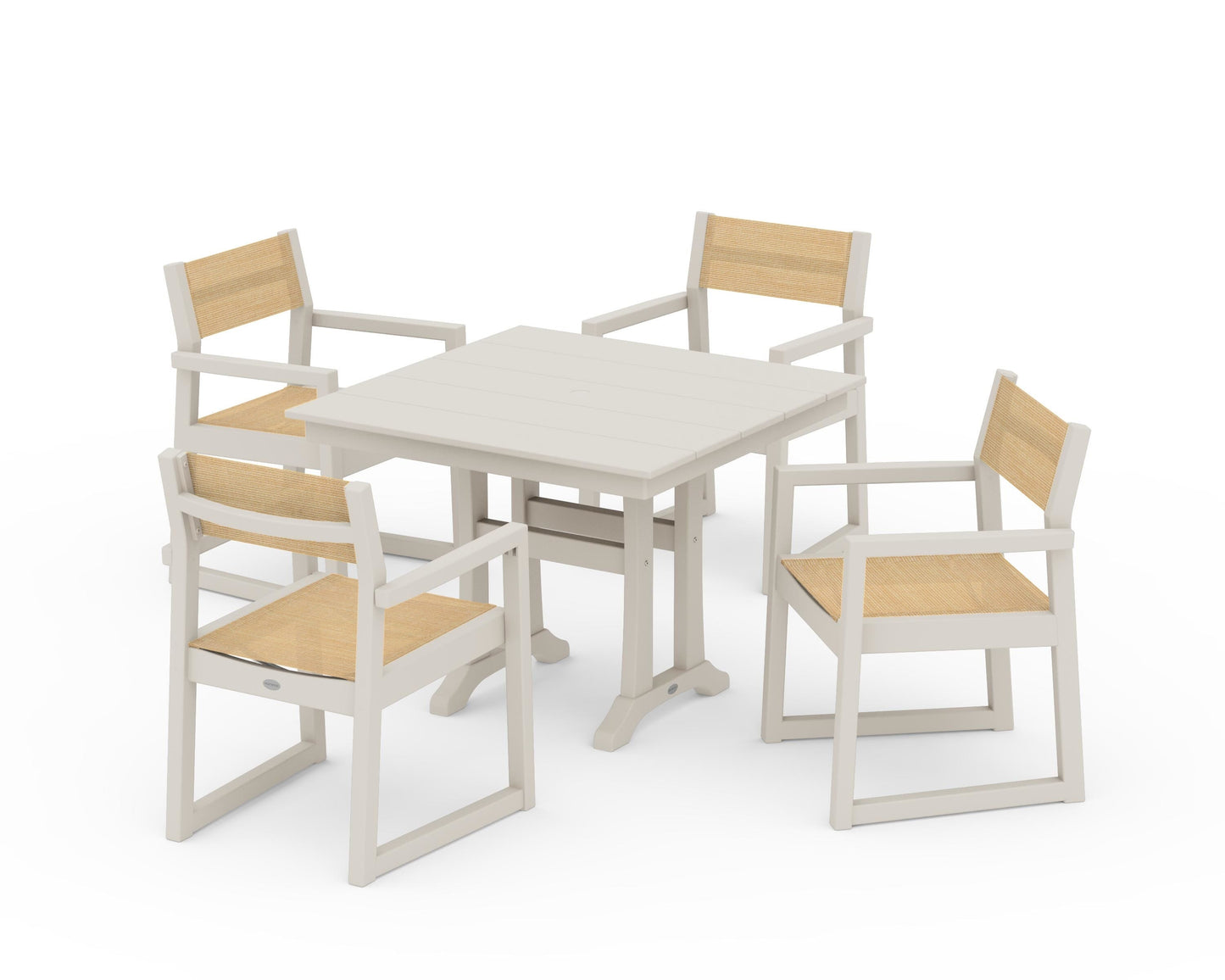 EDGE Sling 5-Piece Farmhouse Dining Set with Trestle Legs