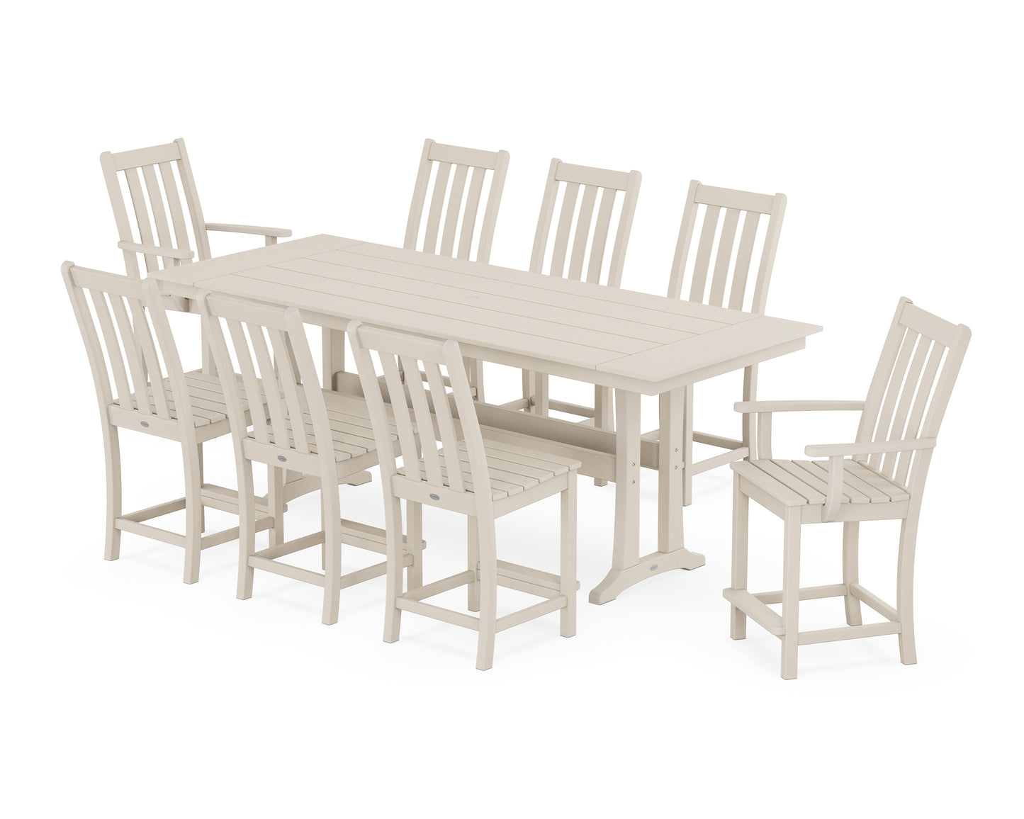 Vineyard 9-Piece Farmhouse Counter Set with Trestle Legs