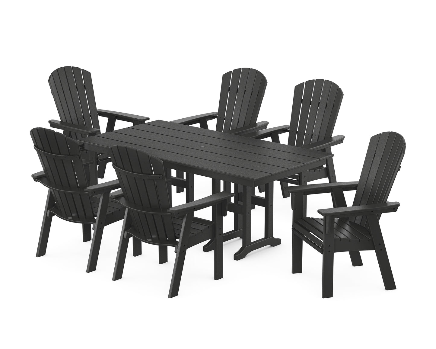 Nautical Curveback Adirondack 7-Piece Farmhouse Dining Set
