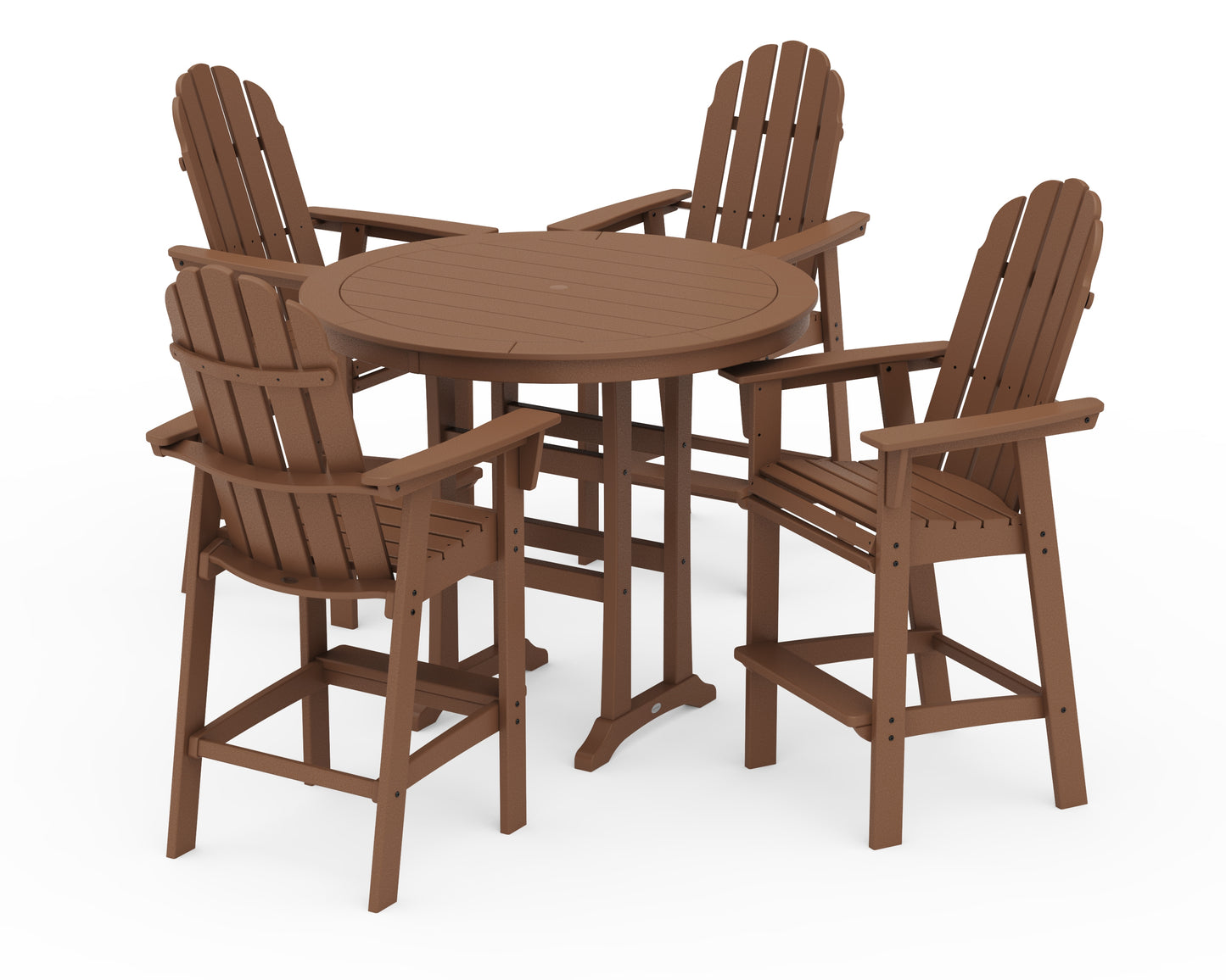 Vineyard Curveback Adirondack 5-Piece Nautical Trestle Bar Set