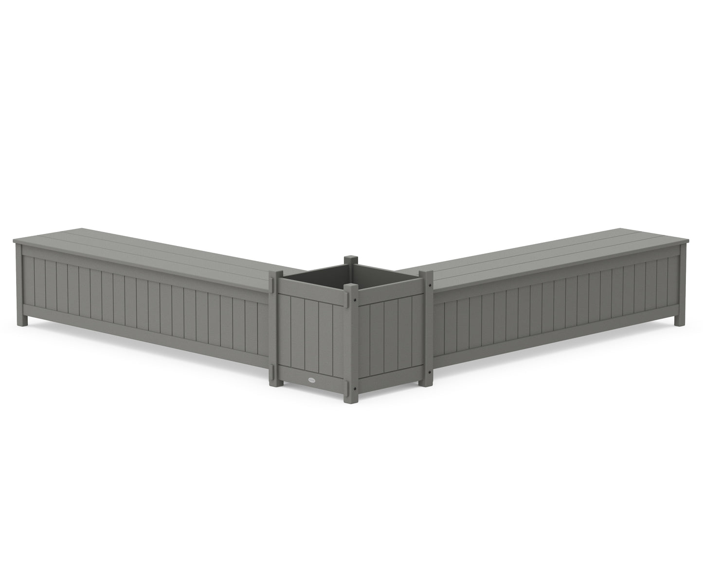 72" Vineyard L- Shaped Planter Storage Bench Set- Large