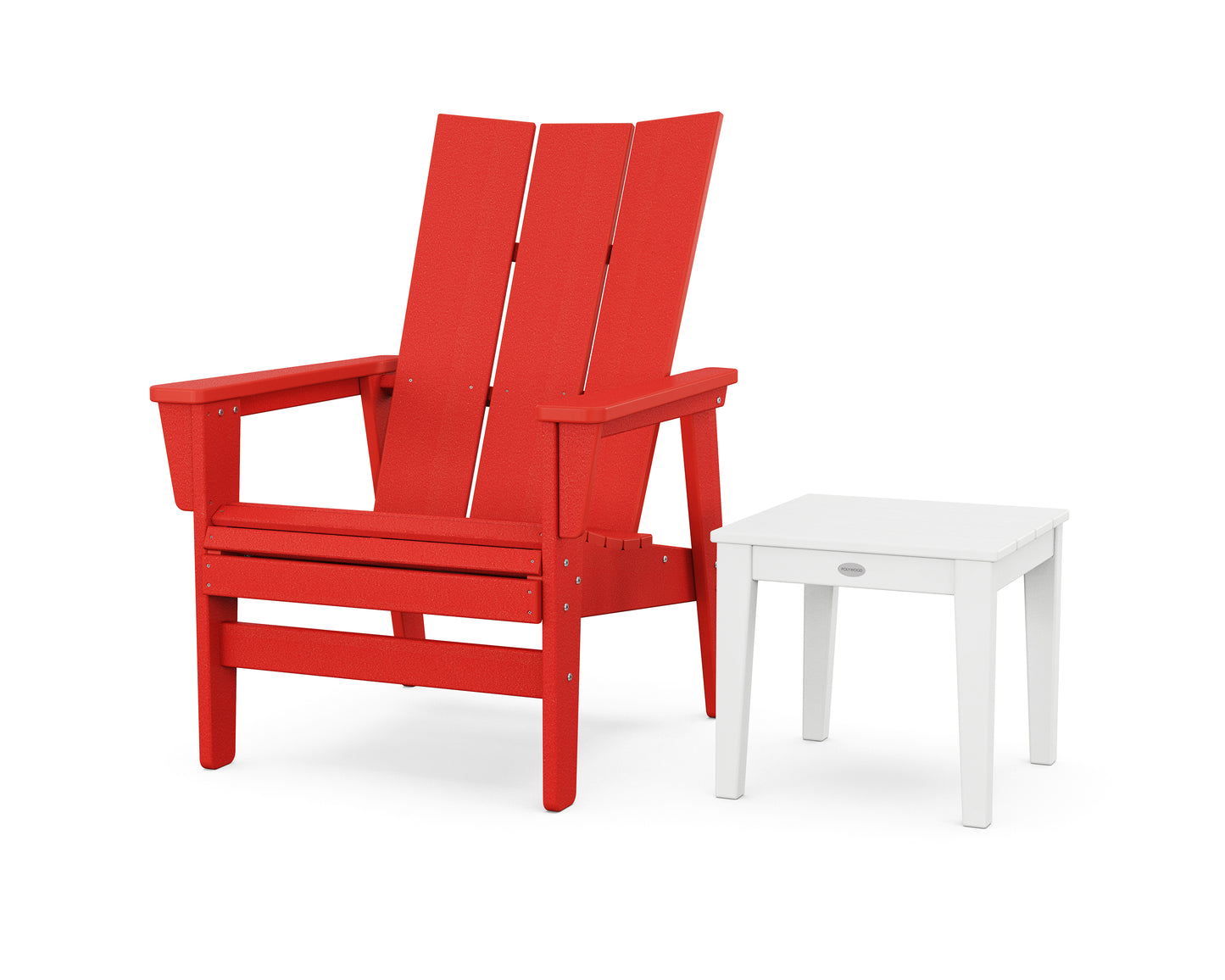 Modern Grand Upright Adirondack Chair with Side Table