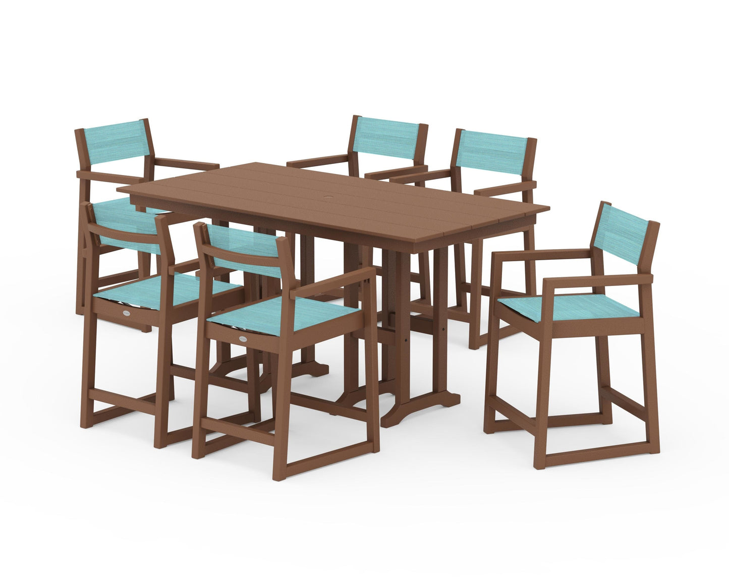 EDGE Sling Arm Chair 7-Piece Farmhouse Counter Set