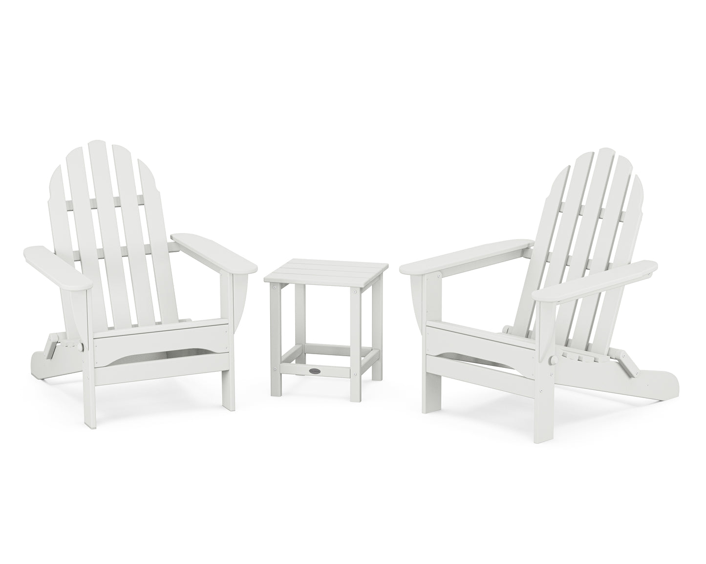 Classic Folding Adirondack 3-Piece Set with Long Island 18" Side Table