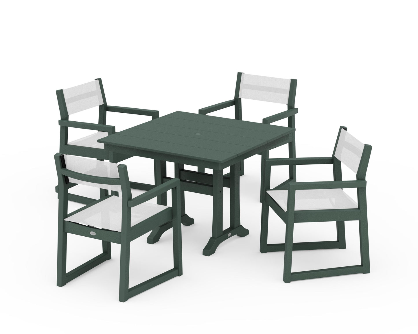EDGE Sling 5-Piece Farmhouse Dining Set with Trestle Legs