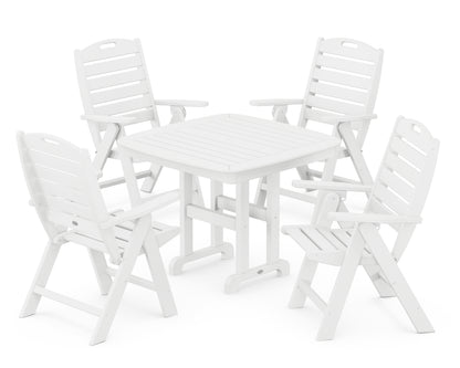 Nautical Folding Highback Chair 5-Piece Dining Set