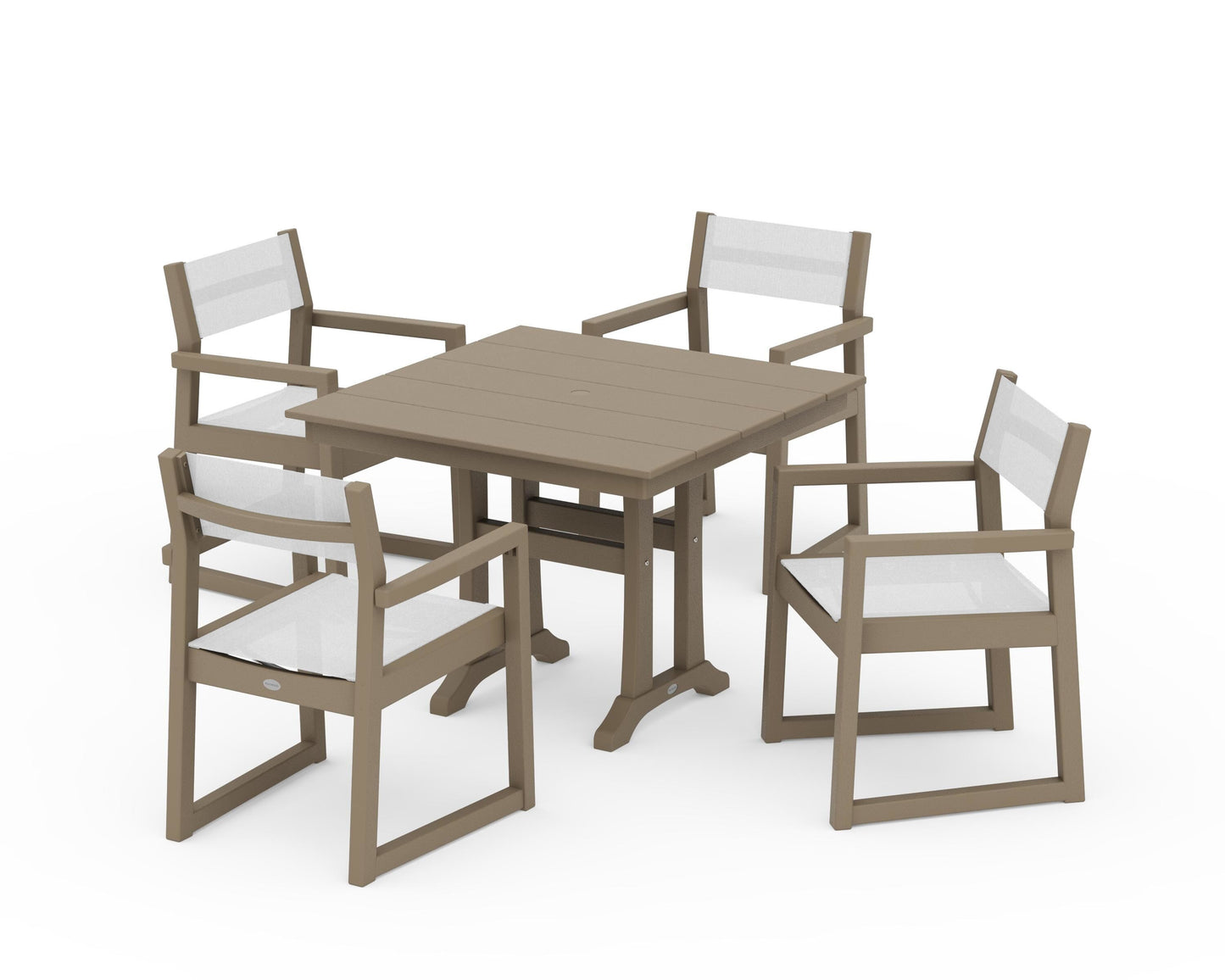 EDGE Sling 5-Piece Farmhouse Dining Set with Trestle Legs