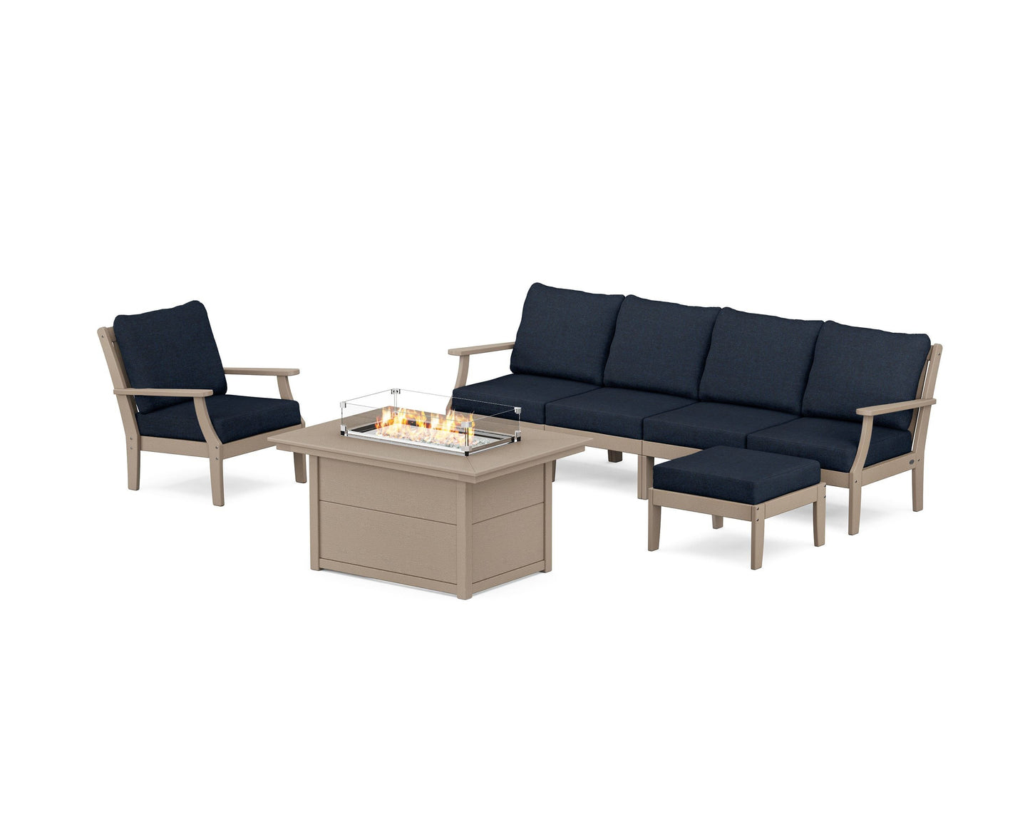 Braxton Sectional Lounge and Fire Pit Set