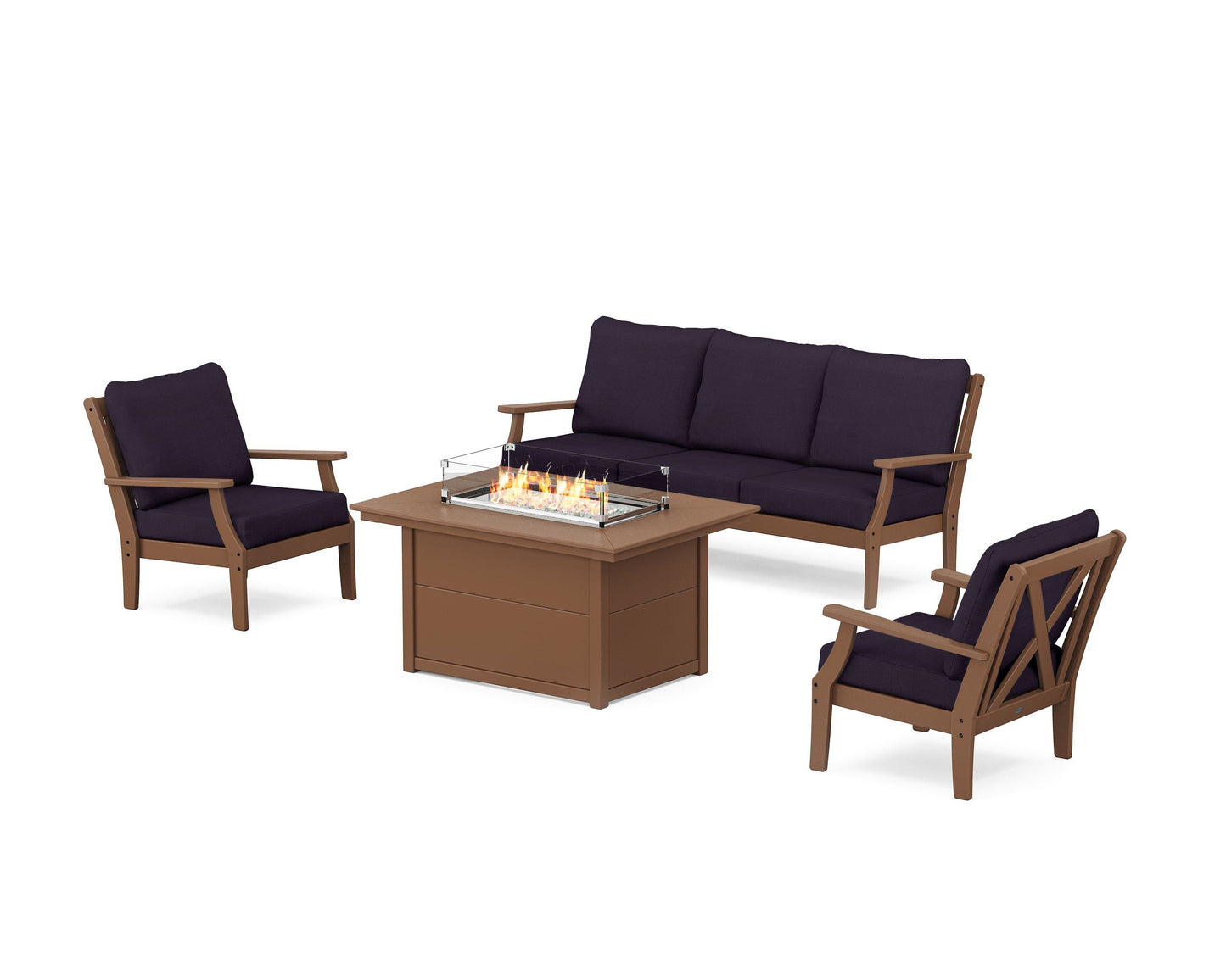 Braxton Deep Seating Fire Pit Table Set