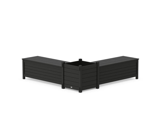 48" Nautical L- Shaped Planter Storage Bench Set- Large