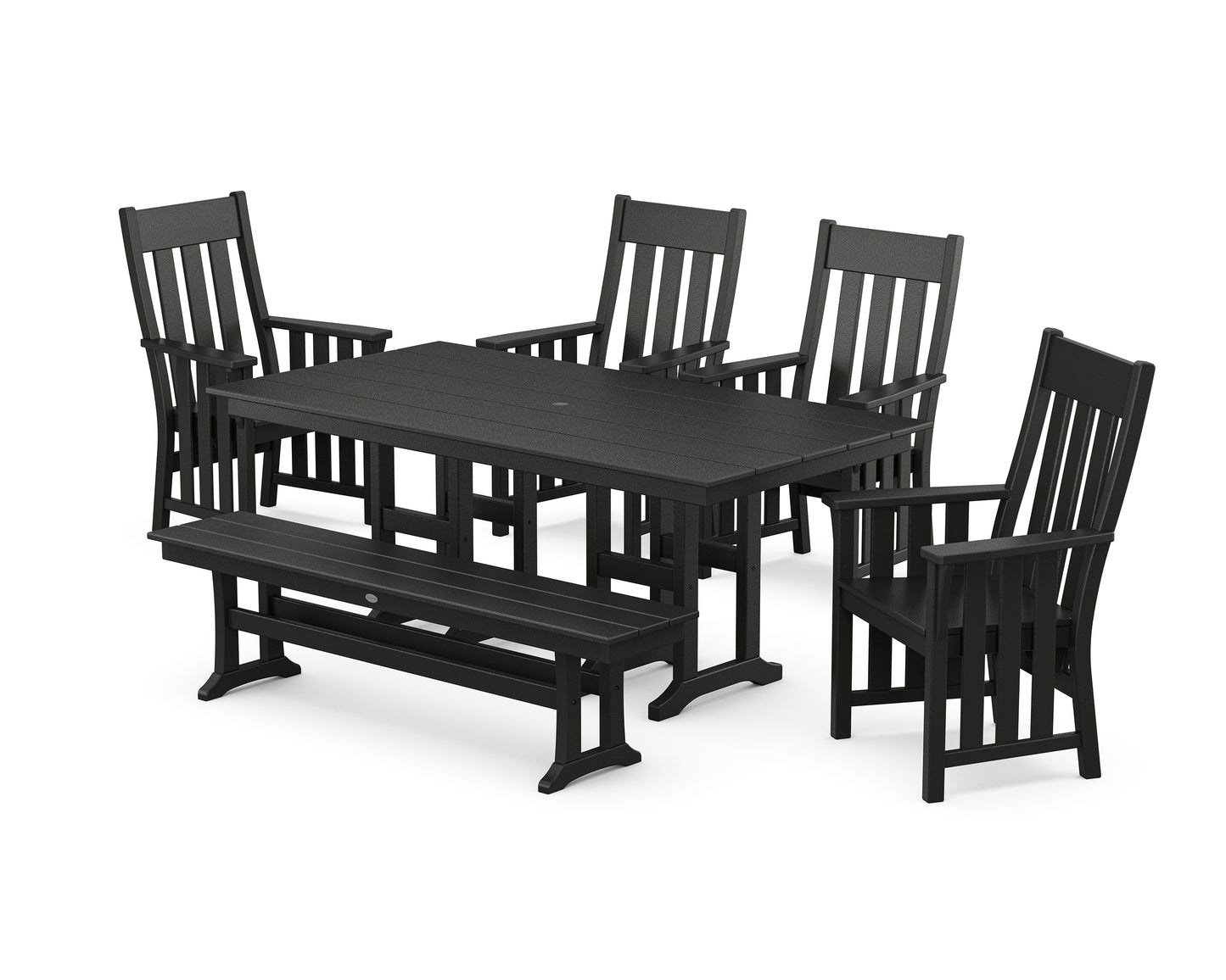 Acadia 6-Piece Farmhouse Dining Set with Bench