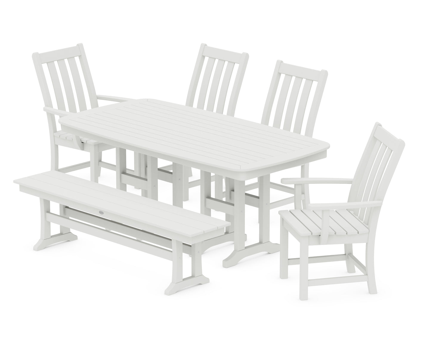 Vineyard 6-Piece Dining Set with Bench