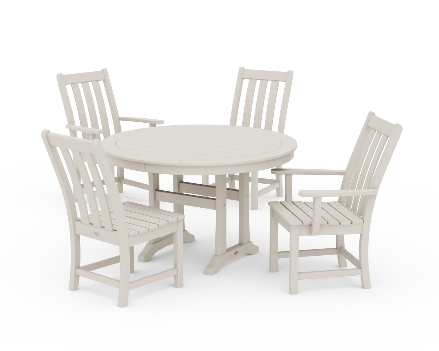 Vineyard 5-Piece Nautical Trestle Dining Set
