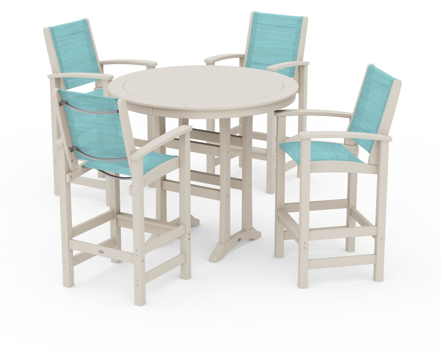 Coastal 5-Piece Nautical Trestle Bar Set