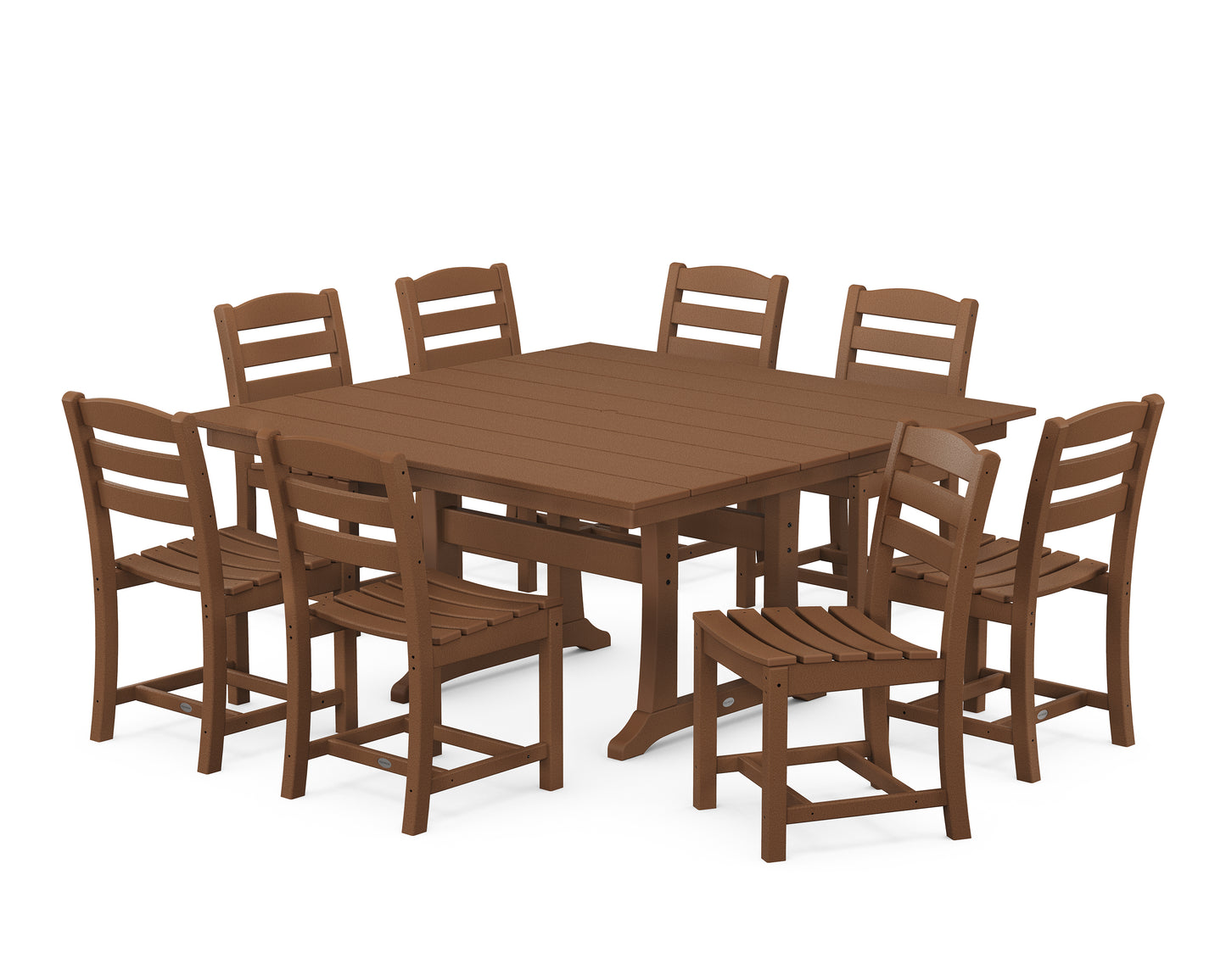 La Casa CafÃ© 9-Piece Farmhouse Trestle Dining Set