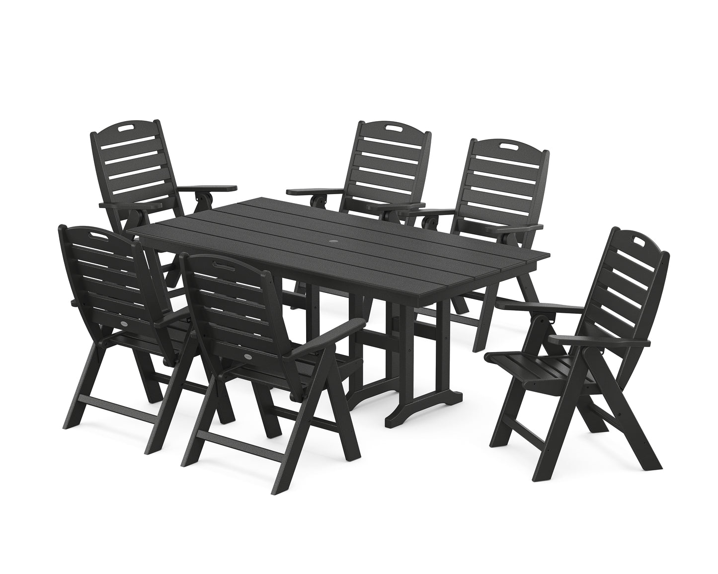 Nautical Highback 7-Piece Farmhouse Dining Set