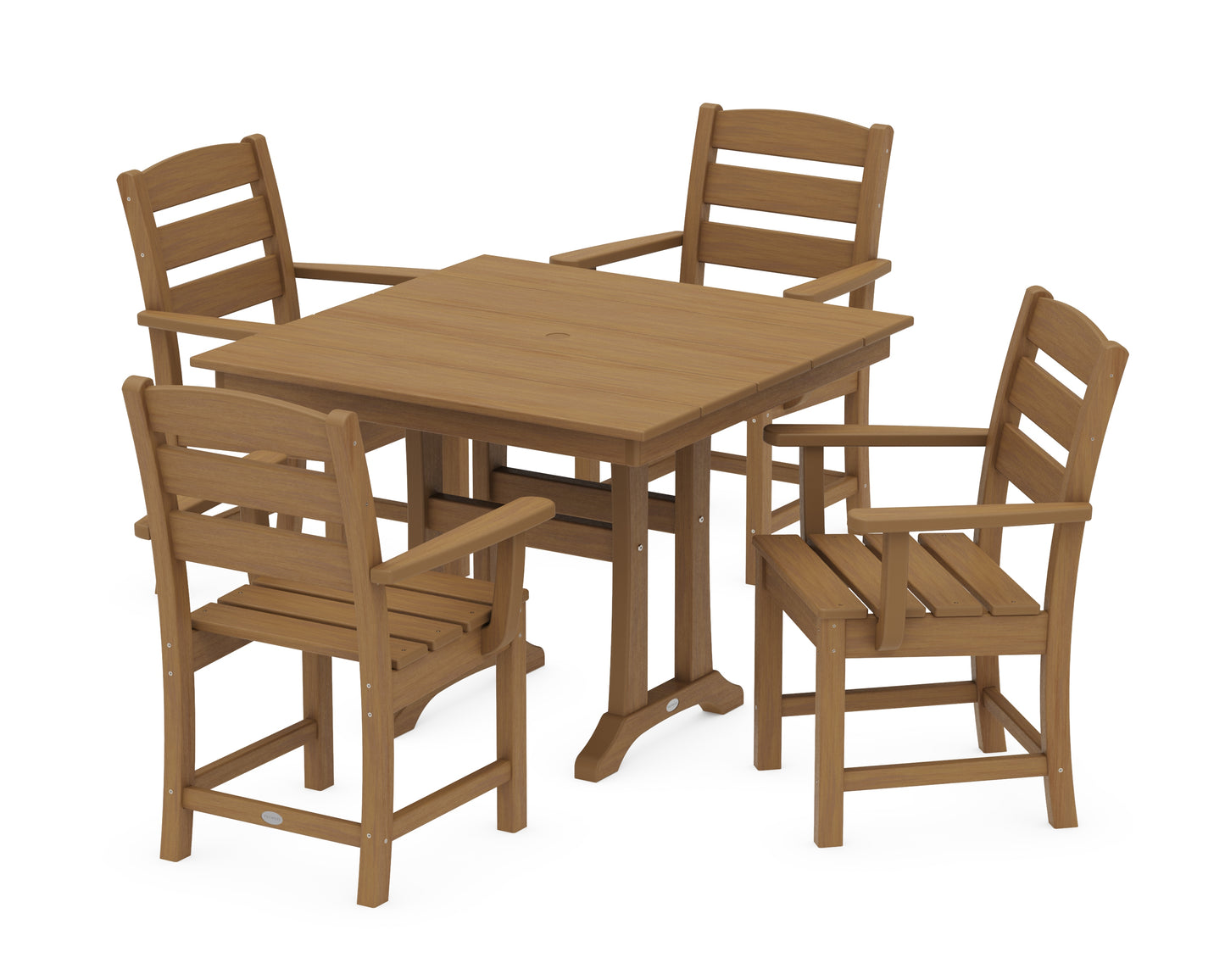 Lakeside 5-Piece Farmhouse Trestle Arm Chair Dining Set