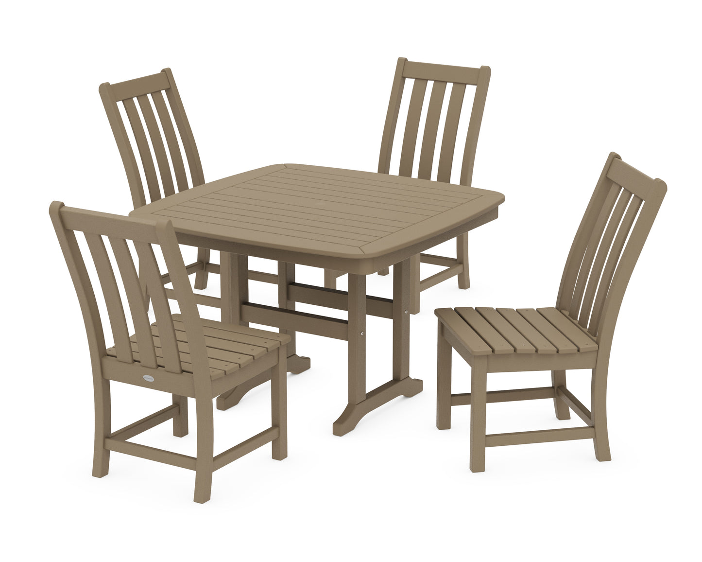 Vineyard Side Chair 5-Piece Dining Set with Trestle Legs