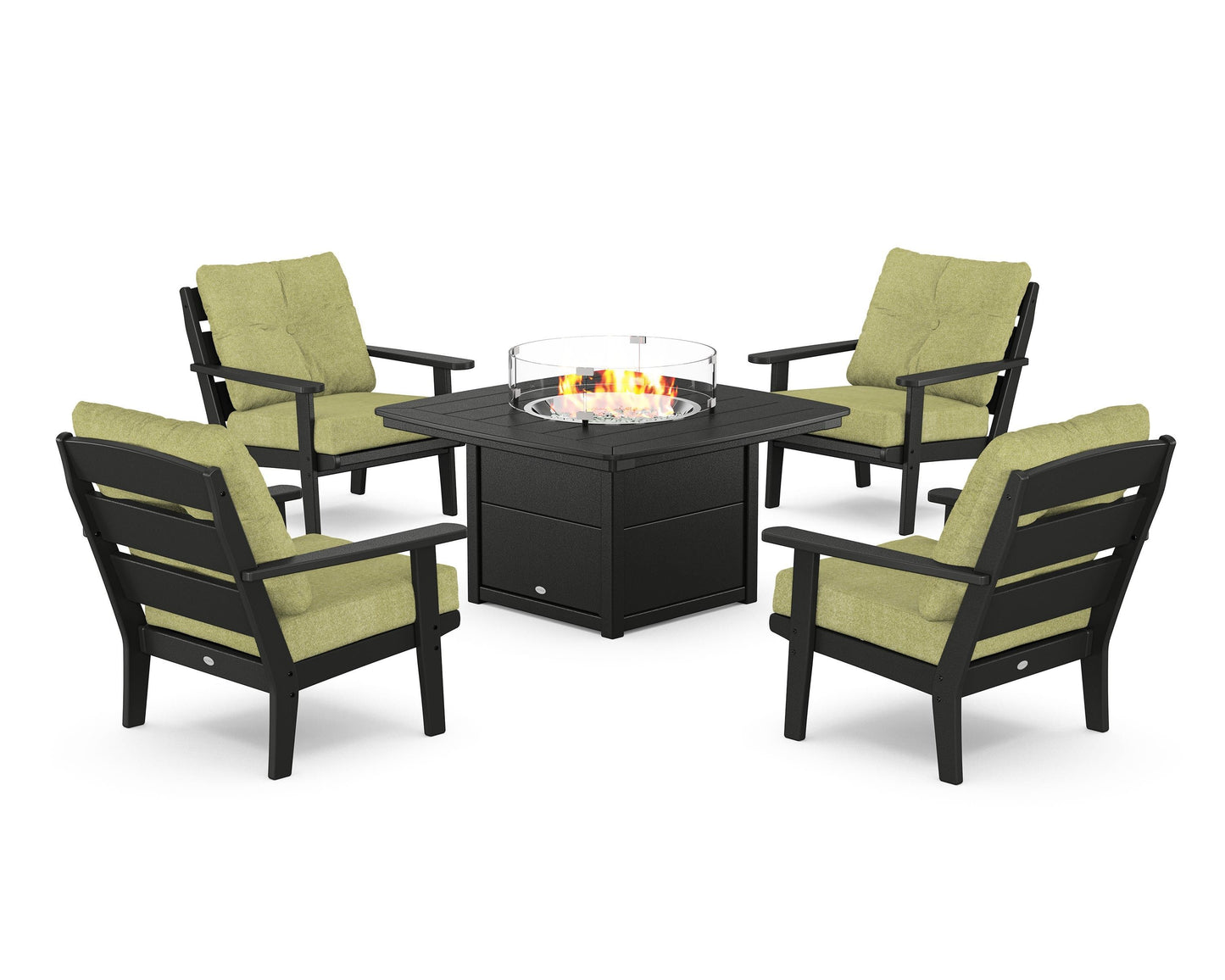 Lakeside 5-Piece Deep Seating Set with Nautical Fire Pit Table