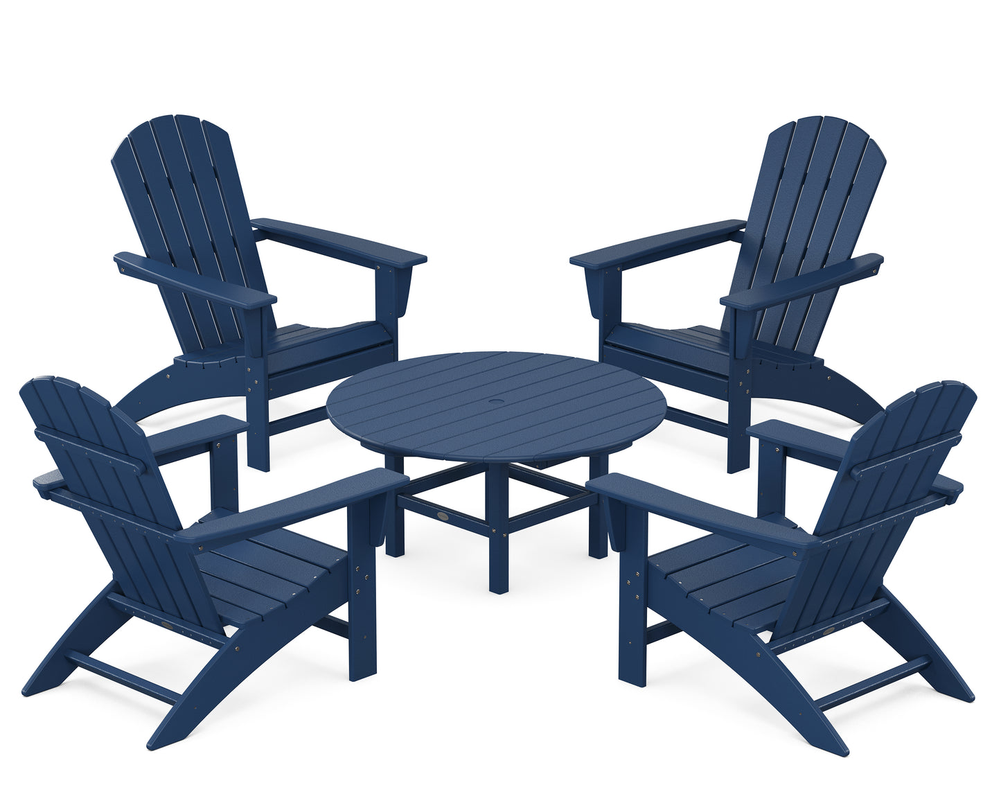 Nautical 5-Piece Adirondack Chair Conversation Set