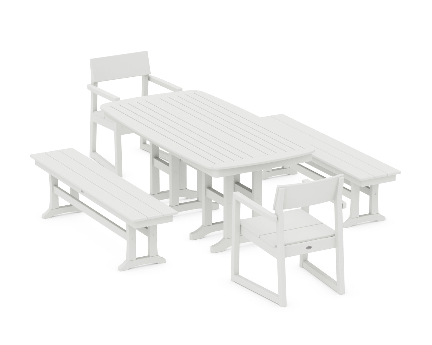 EDGE 5-Piece Dining Set with Benches