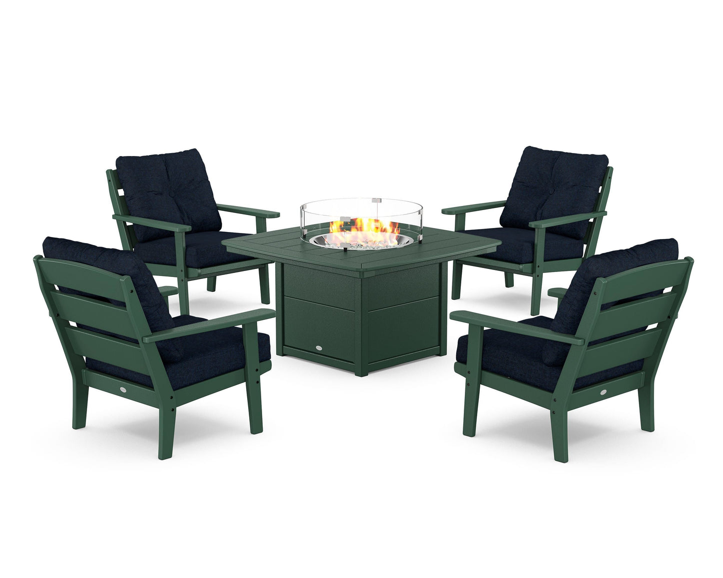Lakeside 5-Piece Deep Seating Set with Nautical Fire Pit Table