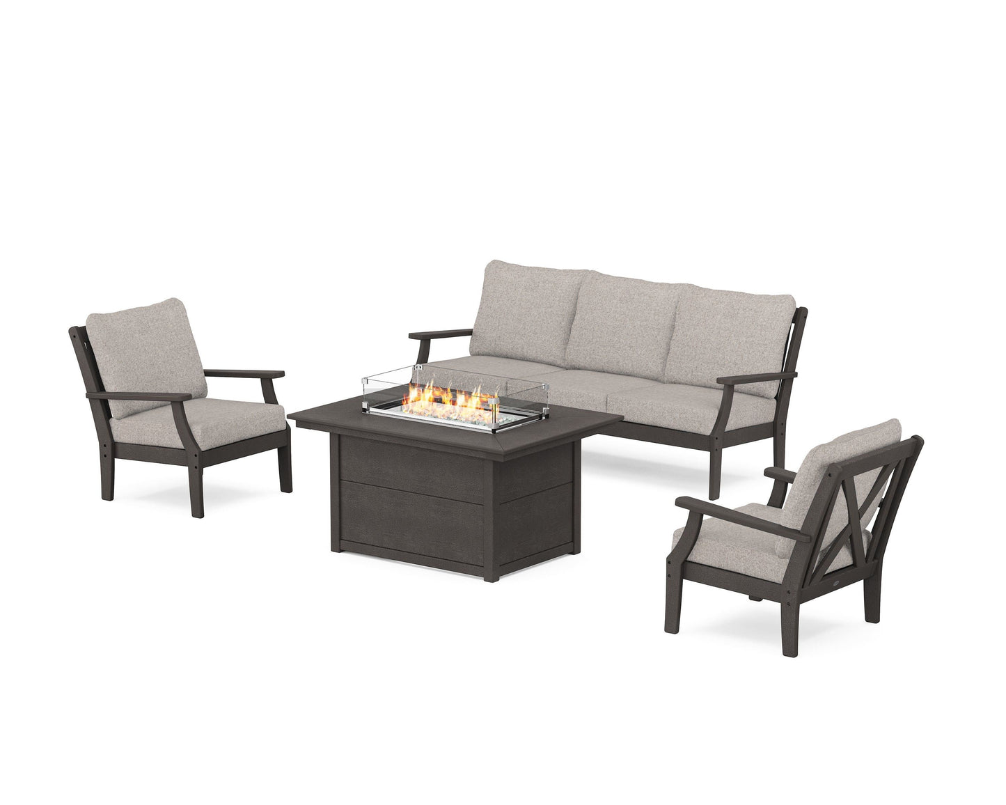 Braxton Deep Seating Fire Pit Table Set