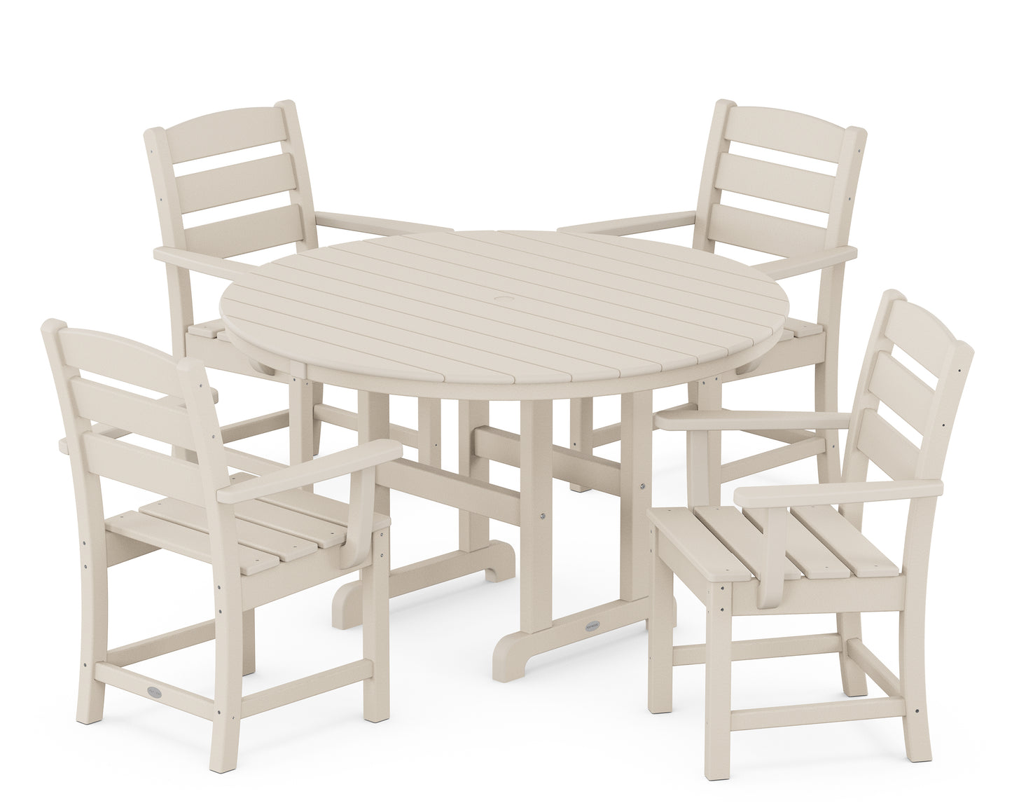 Lakeside 5-Piece Round Farmhouse Dining Set