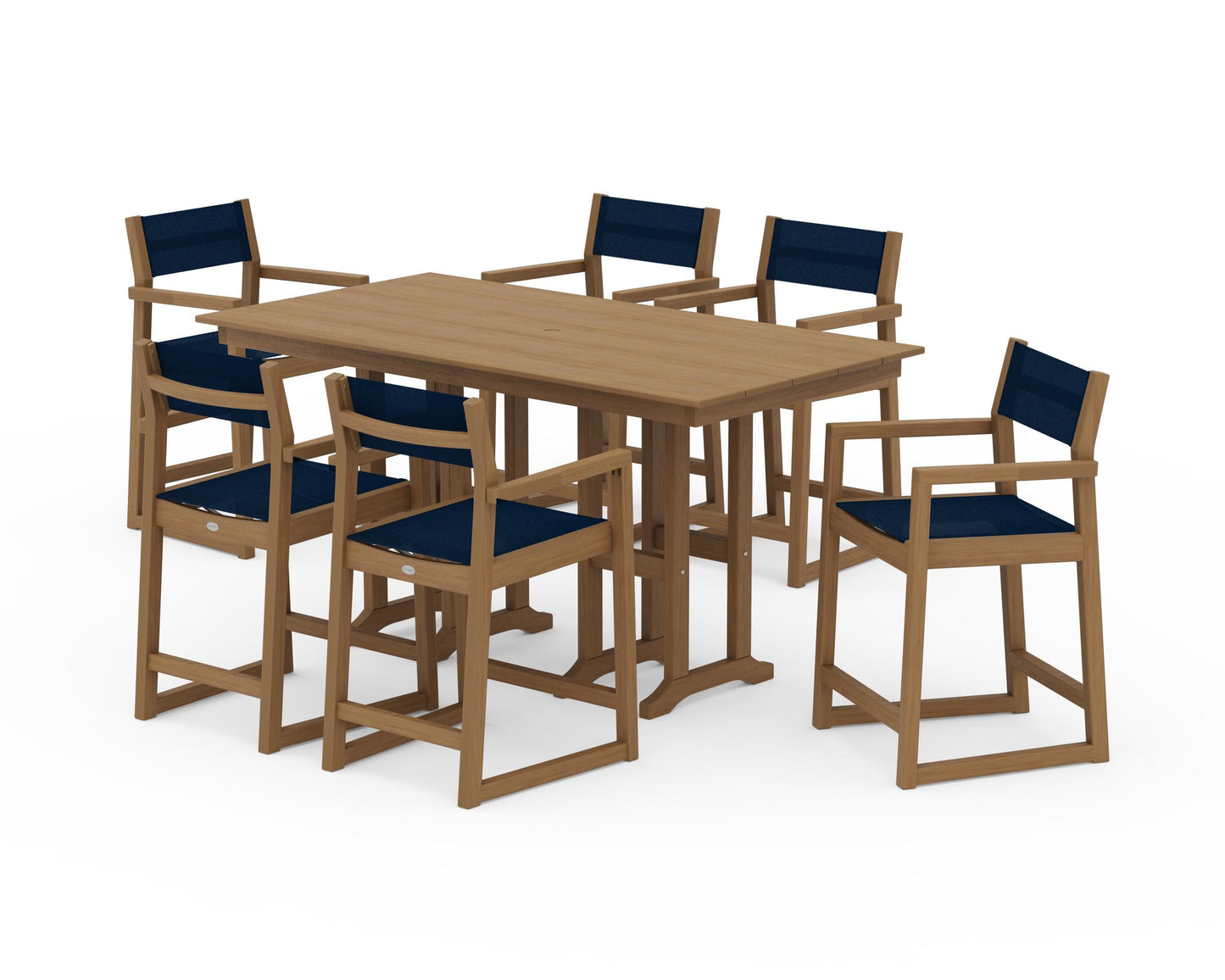 EDGE Sling Arm Chair 7-Piece Farmhouse Counter Set