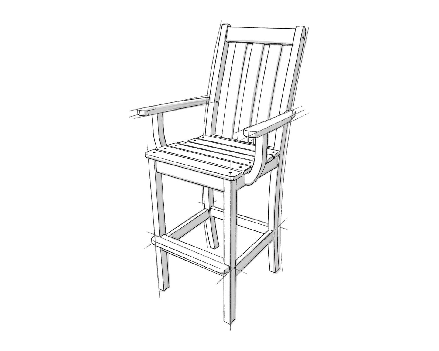 Vineyard Bar Arm Chair