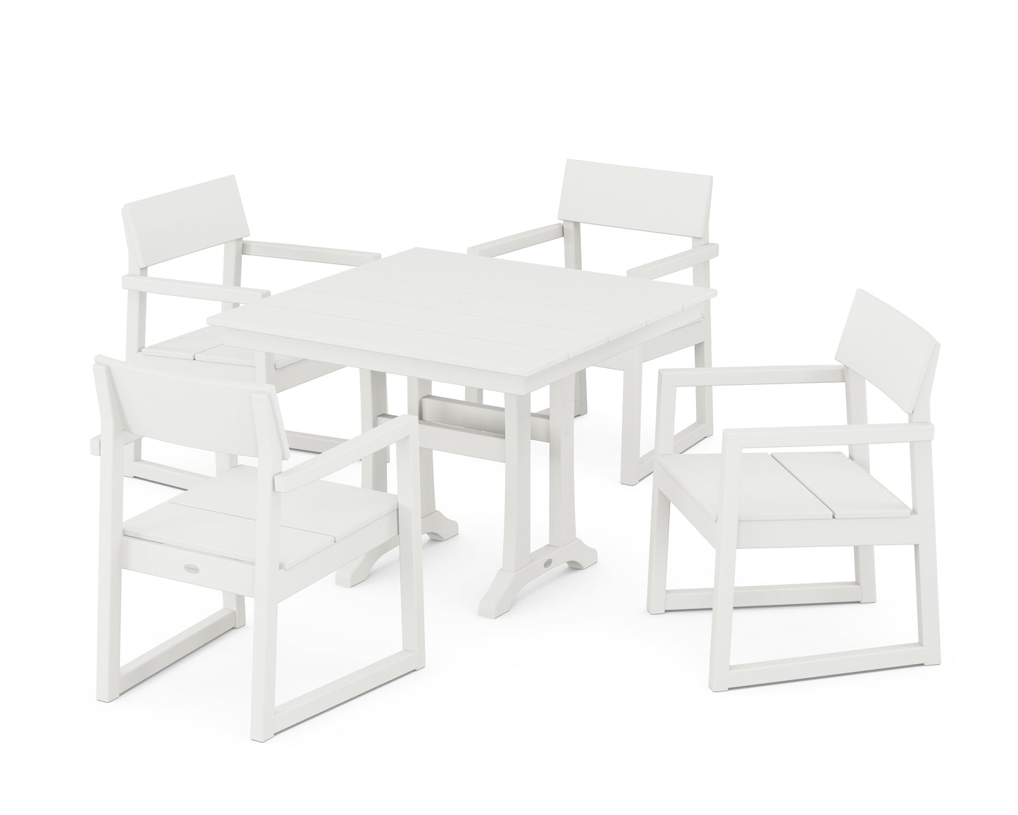 EDGE 5-Piece Farmhouse Dining Set With Trestle Legs