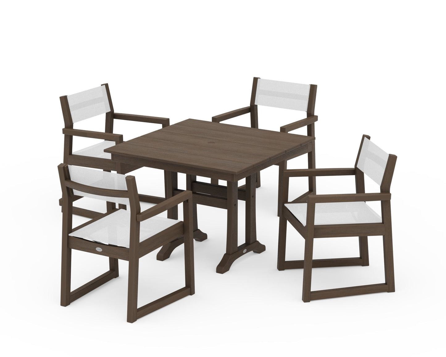 EDGE Sling 5-Piece Farmhouse Dining Set with Trestle Legs
