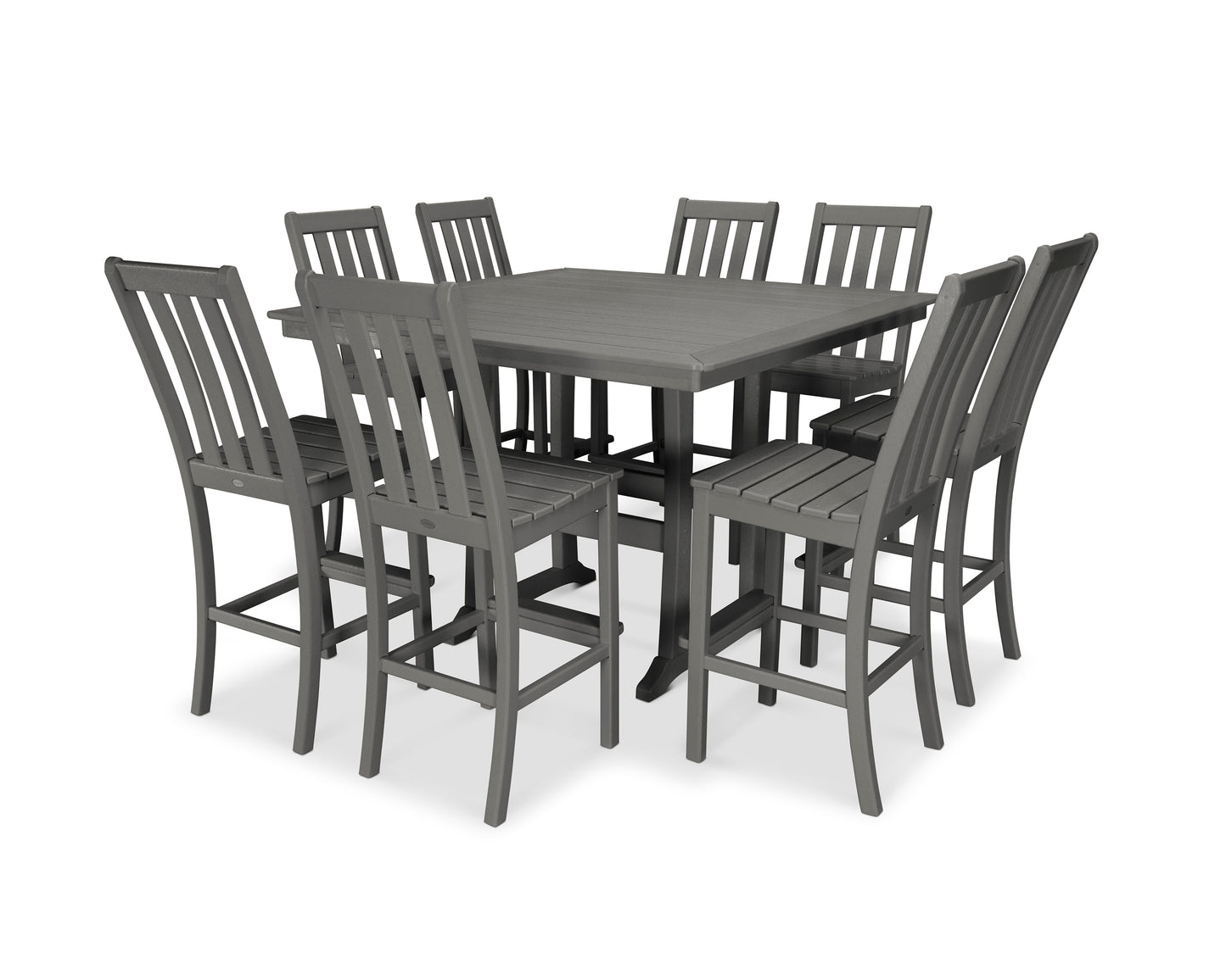 Vineyard 9-Piece Nautical Trestle Bar Set