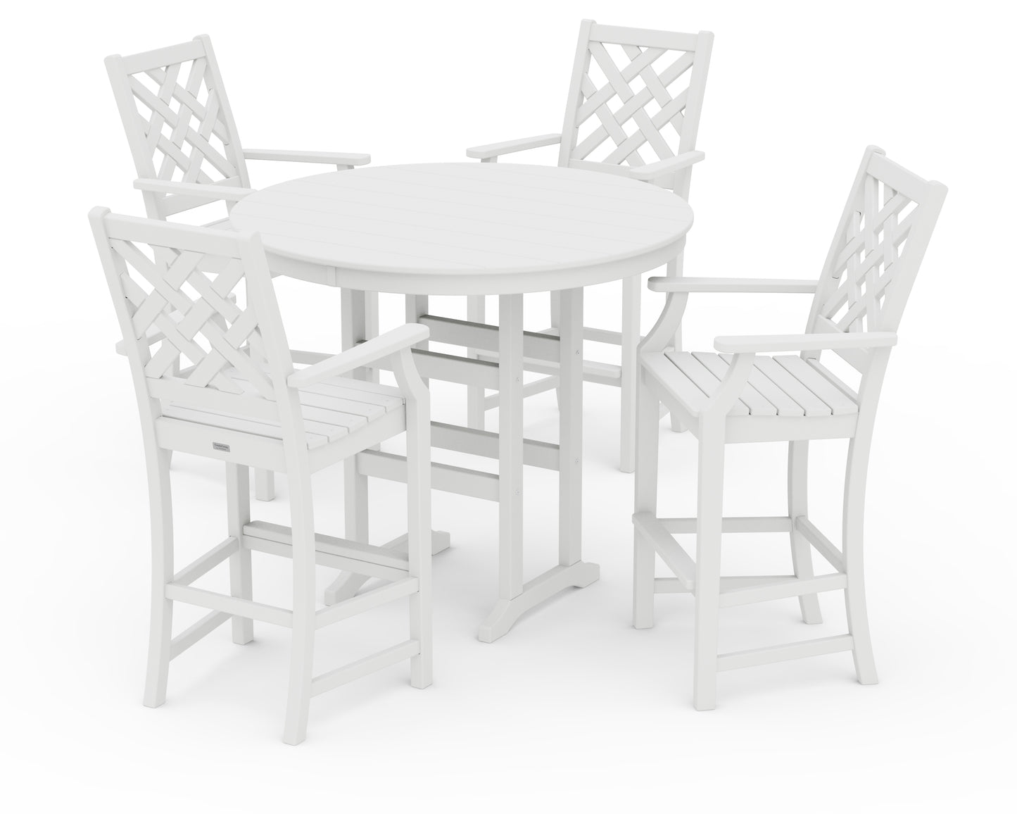 Wovendale 5-Piece Round Farmhouse Bar Set
