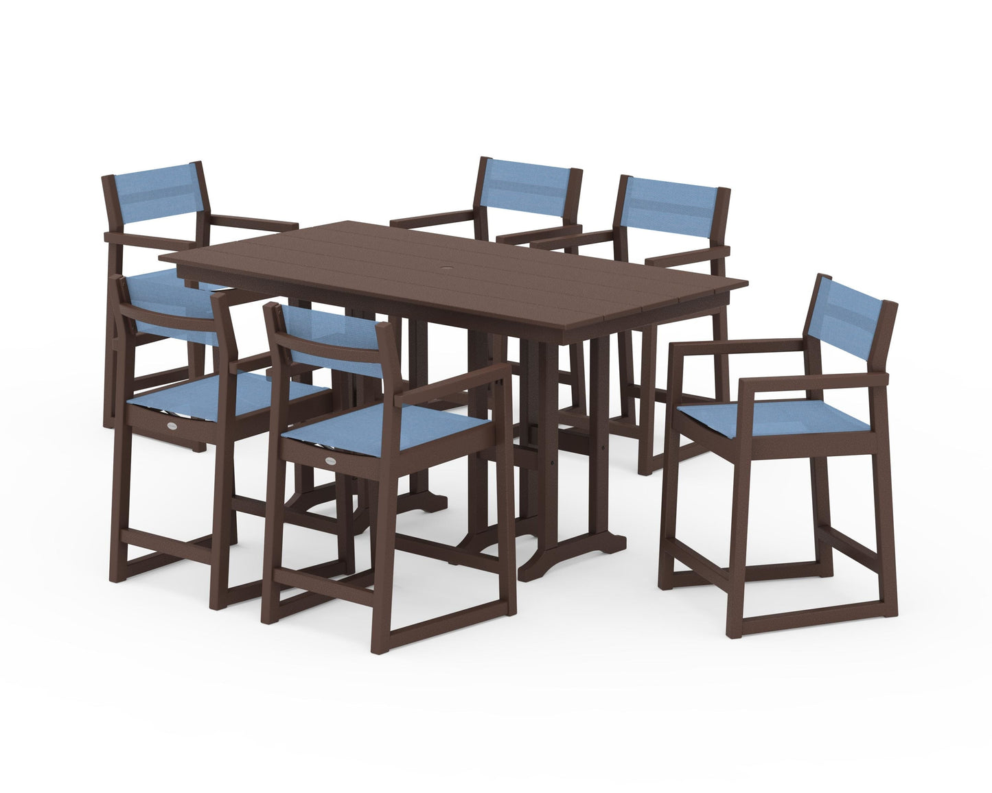 EDGE Sling Arm Chair 7-Piece Farmhouse Counter Set