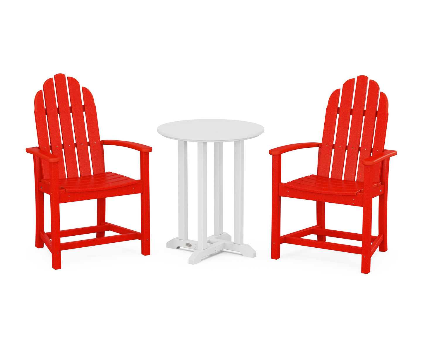 Classic Adirondack 3-Piece Round Bistro Dining Set