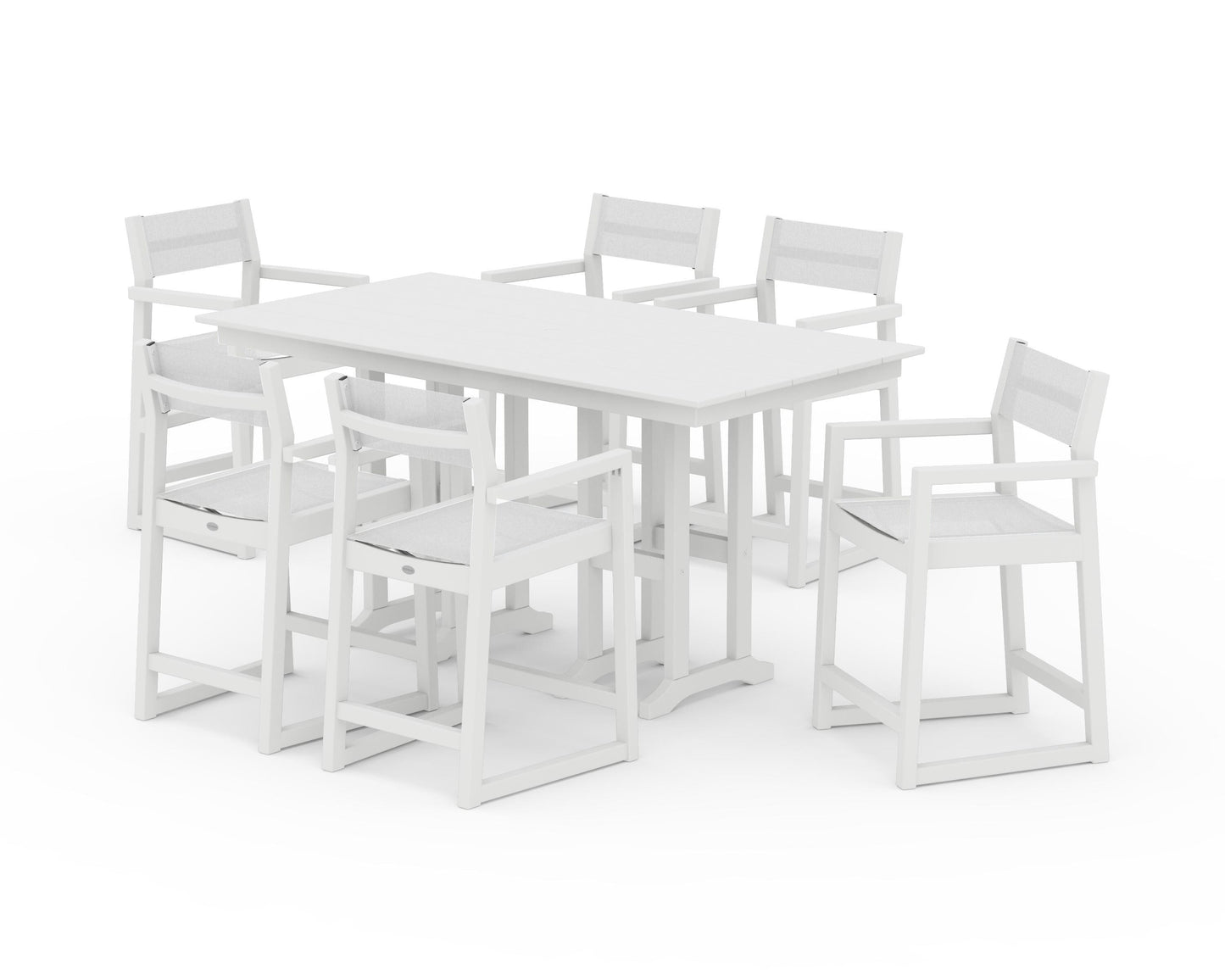 EDGE Sling Arm Chair 7-Piece Farmhouse Counter Set