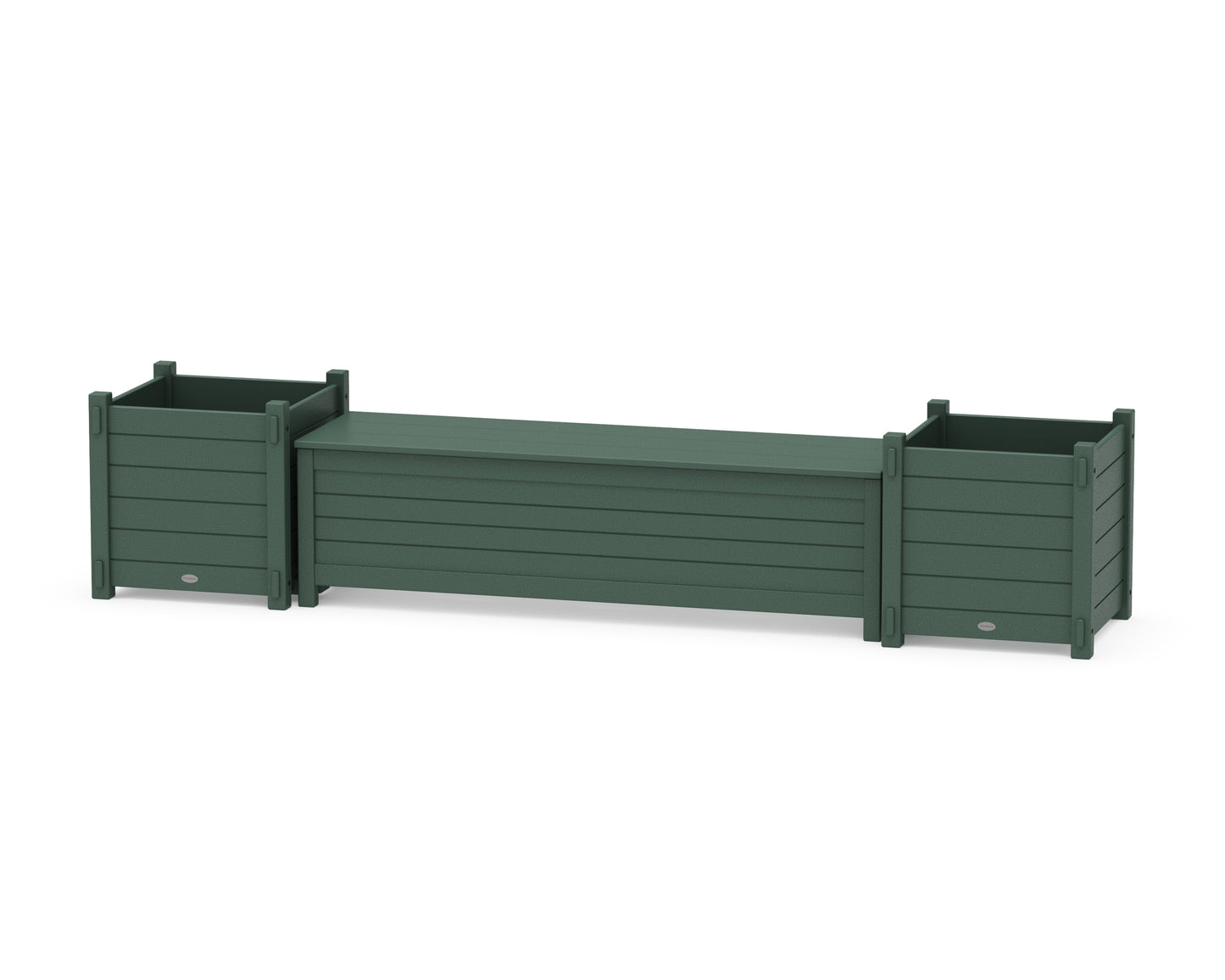 60" Nautical Straight Planter Storage Bench Set- Large