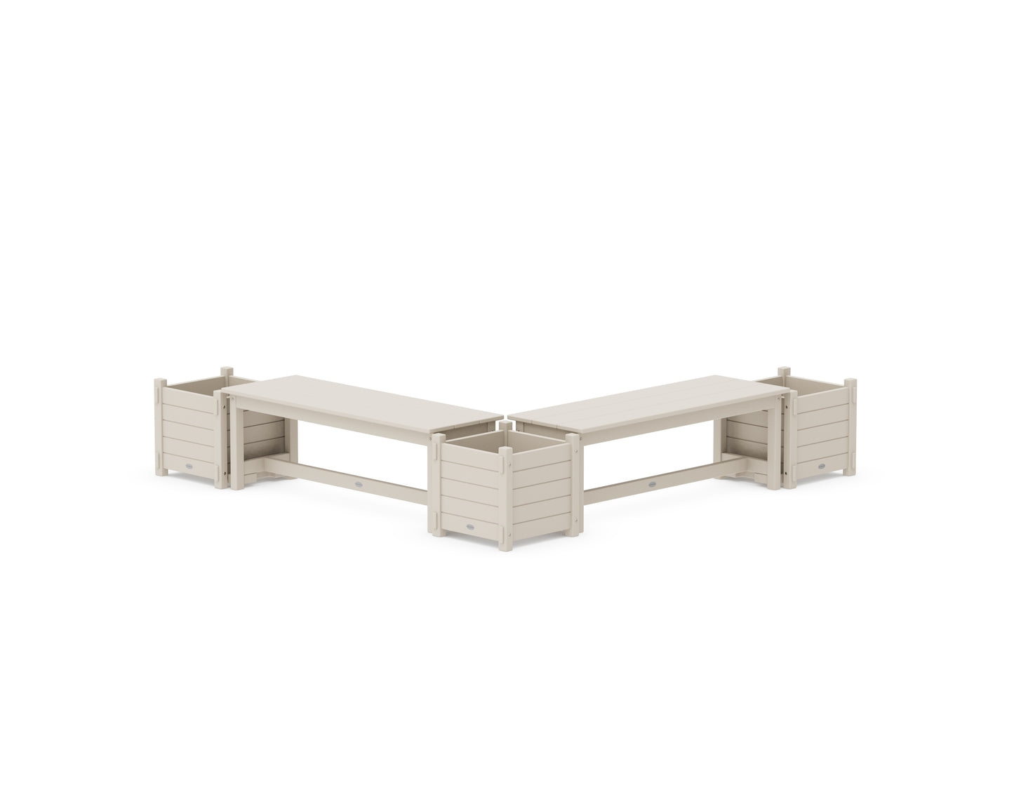 48" Nautical L- Shaped Planter Bench Corner Set