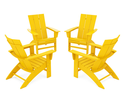 4-Piece Modern Curveback Adirondack Conversation Set
